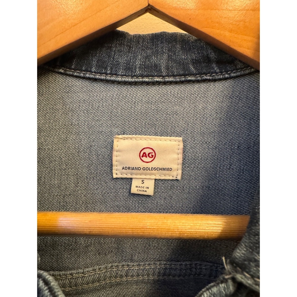 AG Adriano Goldschmied Denim Jacket Women's Small Soft Blue Classic Trucker - Picture 3 of 3
